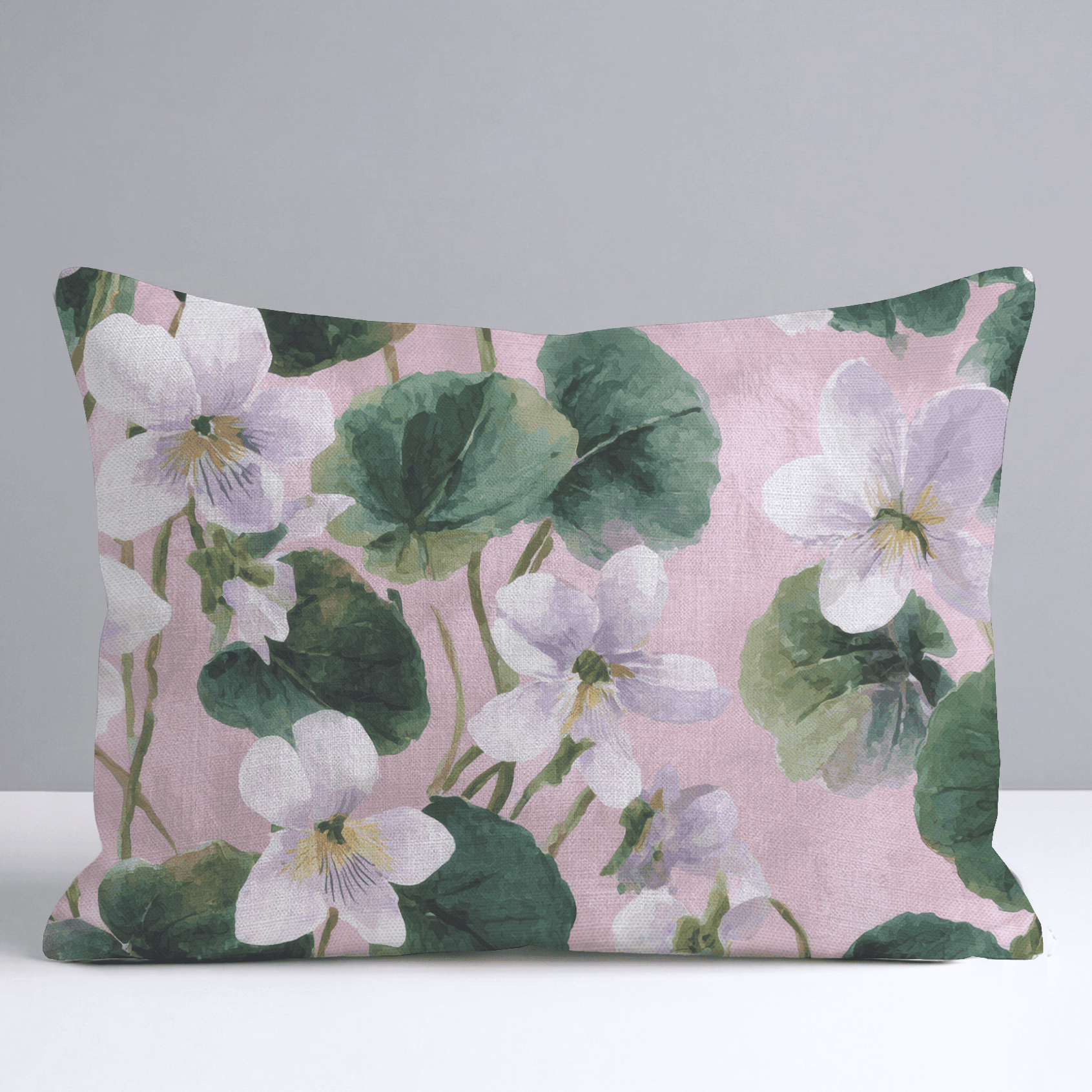 White Violets Pink Throw Pillow - Benton Lane Home - Lemon Park