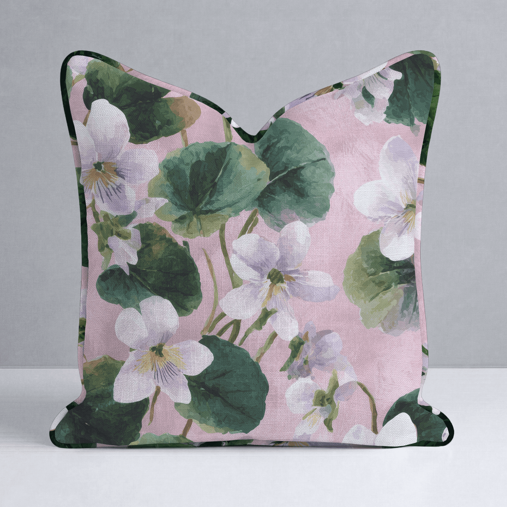 White Violets Pink Throw Pillow - Benton Lane Home - Lemon Park