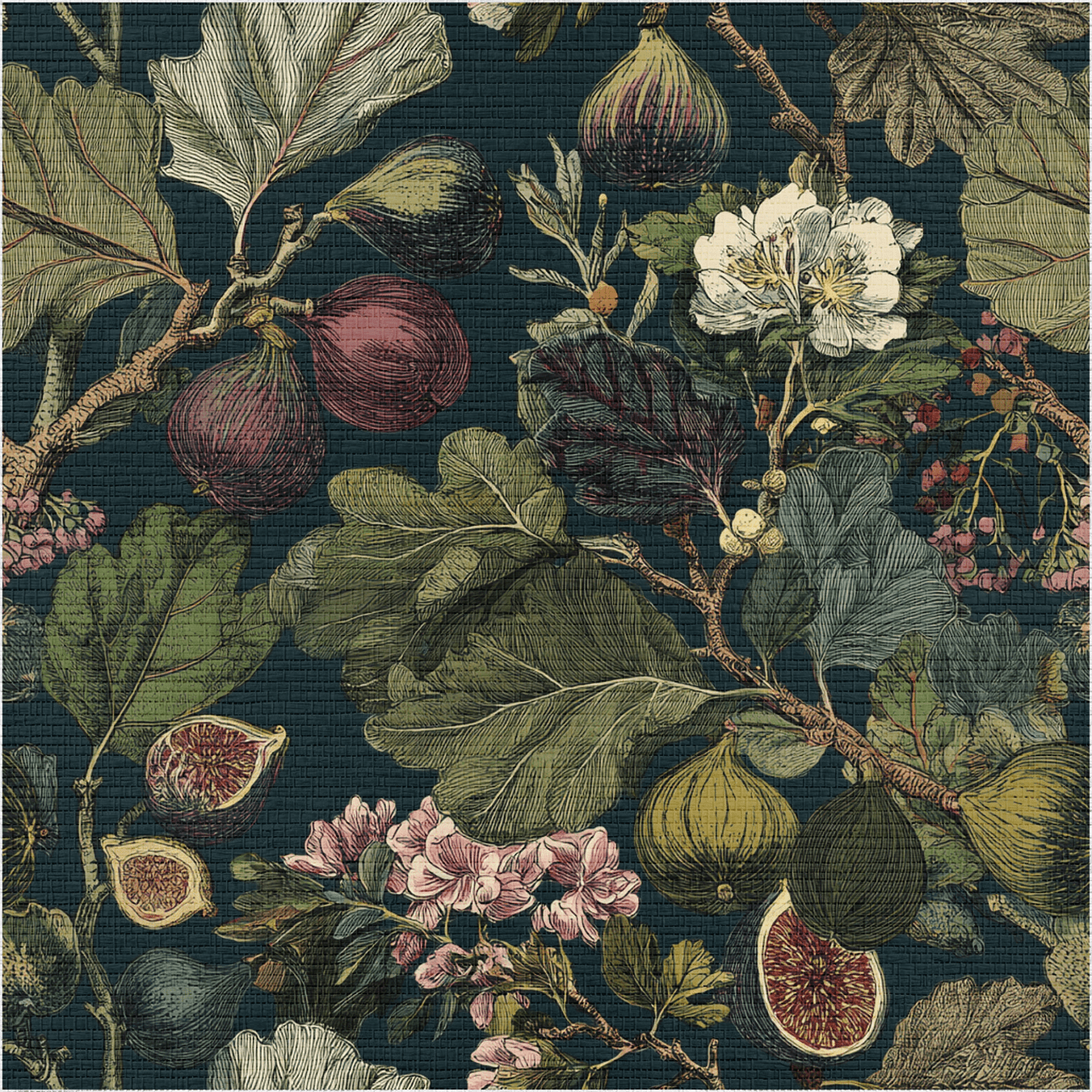 Wild Fig Grove Faux Grasscloth Wallpaper - Benton Lane Home - Painted Paper