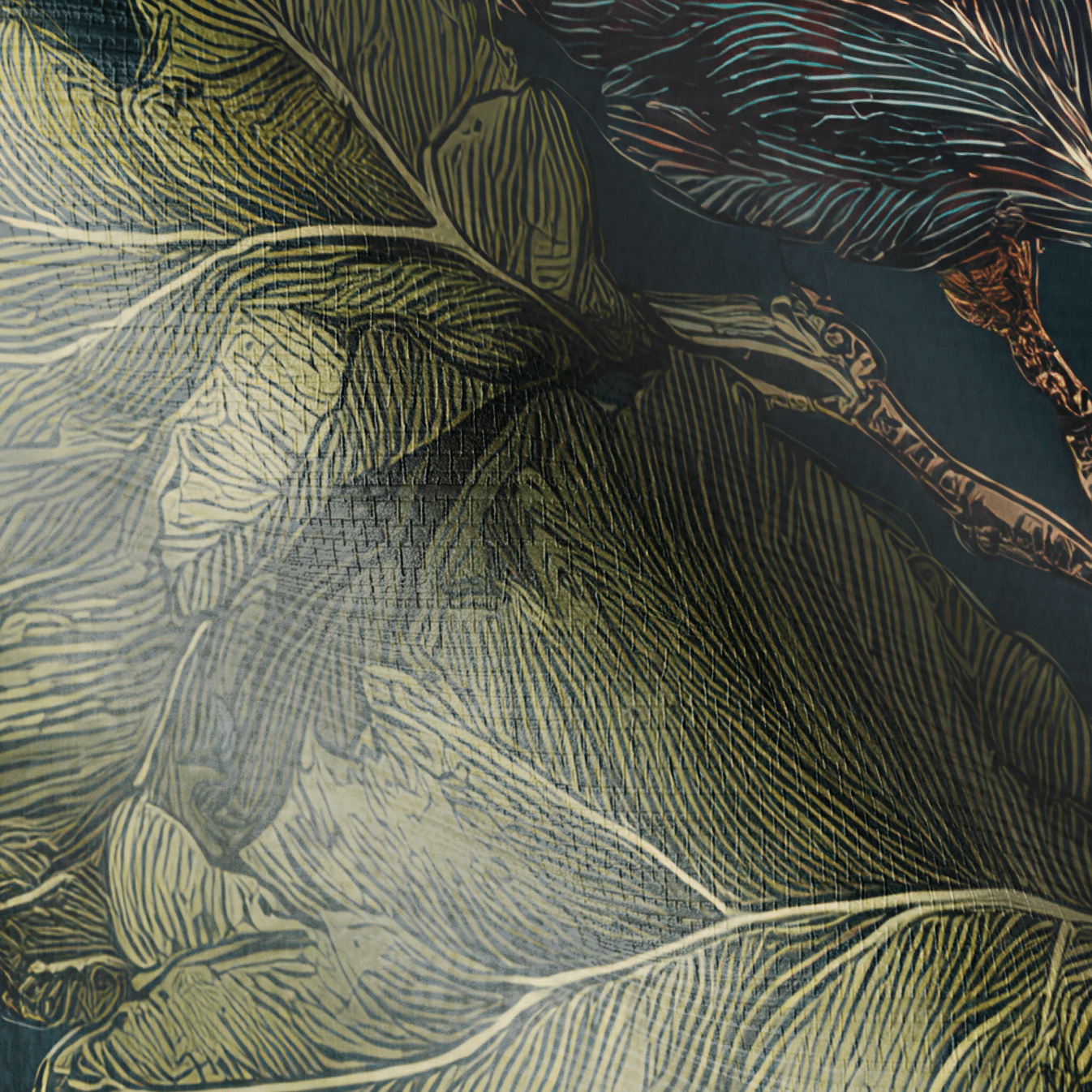 Wild Fig Grove Faux Grasscloth Wallpaper - Painted Paper