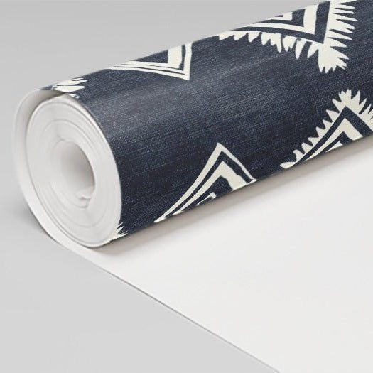 Wilder Blue Faux Grasscloth Wallpaper - Benton Lane Home - Painted Paper