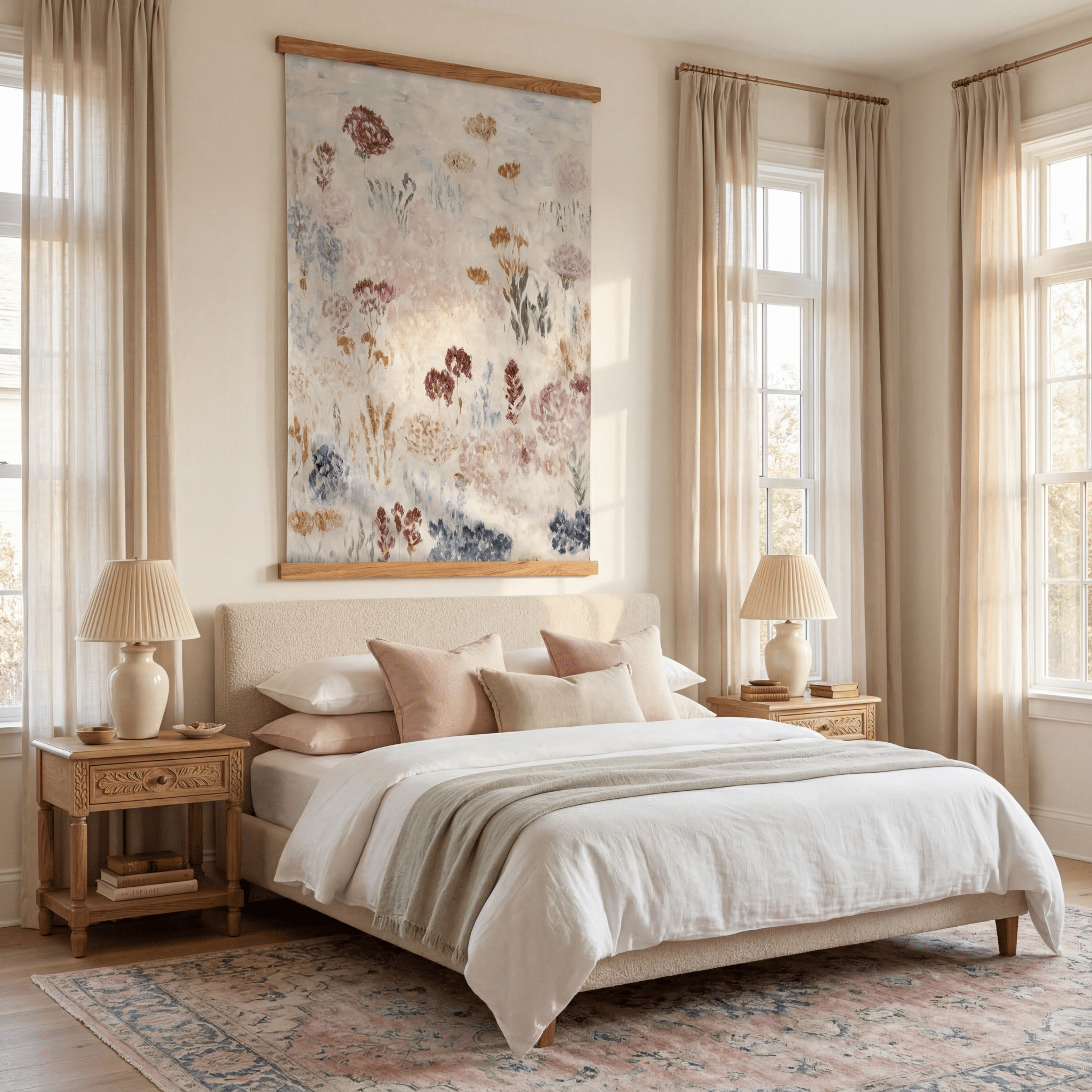 Wildflower Linen (Beige) - Tapestry - Benton Lane Home - Lemon Park