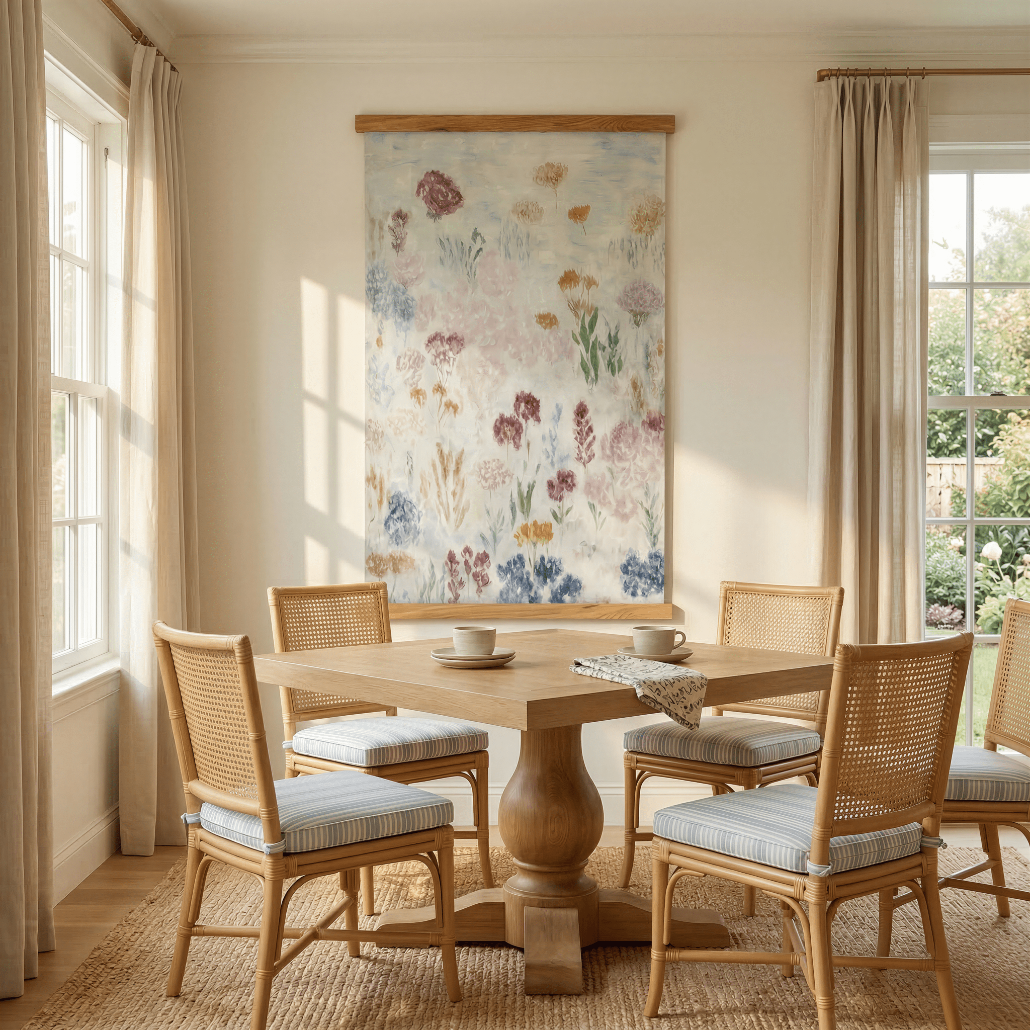 Wildflower Linen (Beige) - Tapestry - Benton Lane Home - Lemon Park