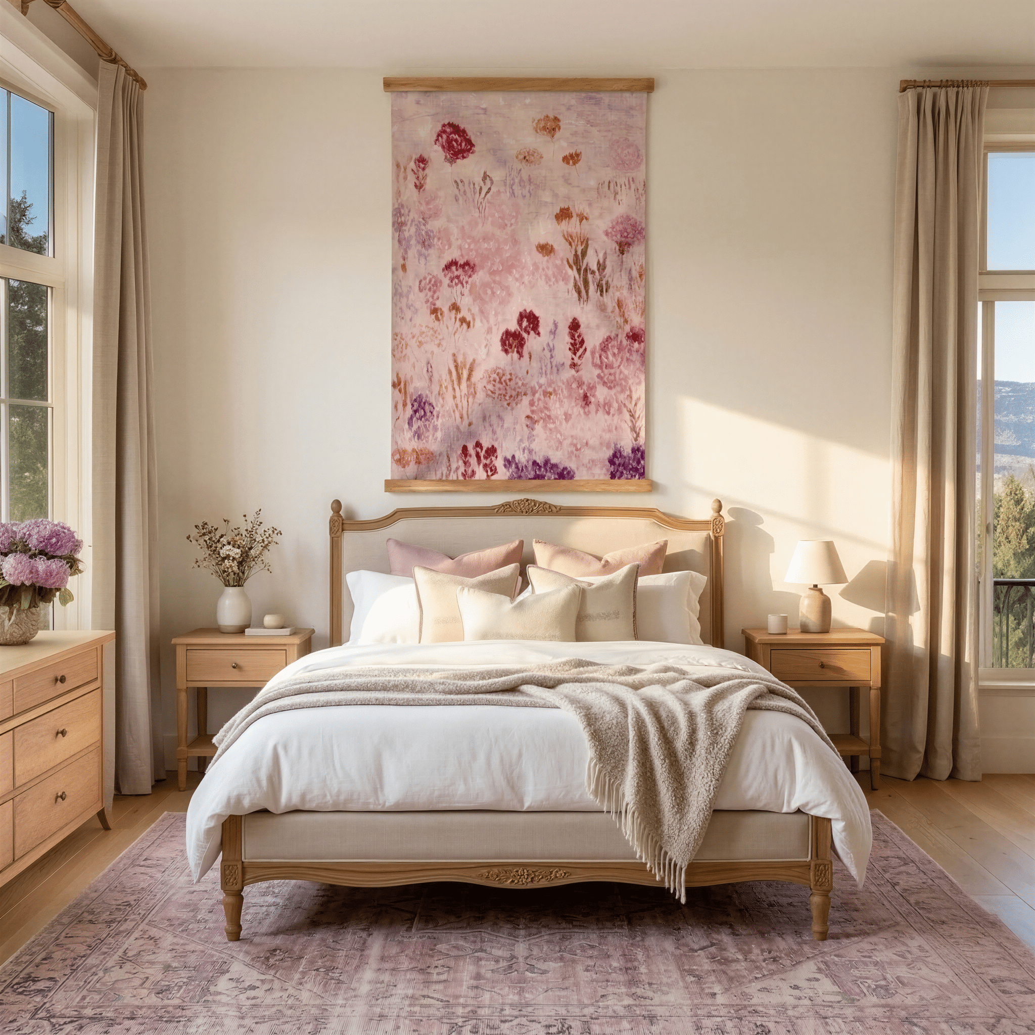 Wildflower Linen (Pink) - Tapestry - Benton Lane Home - Lemon Park