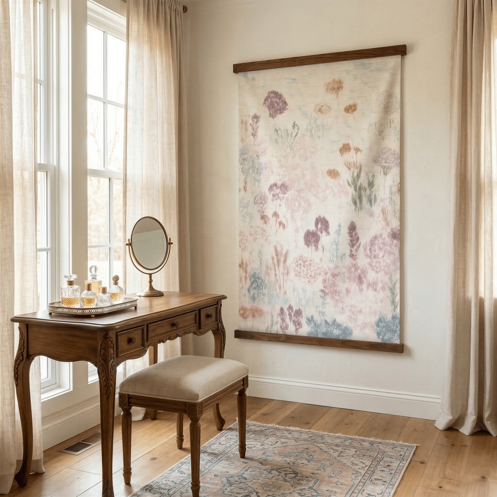 Wildflower Linen (White) - Tapestry - Benton Lane Home - Lemon Park