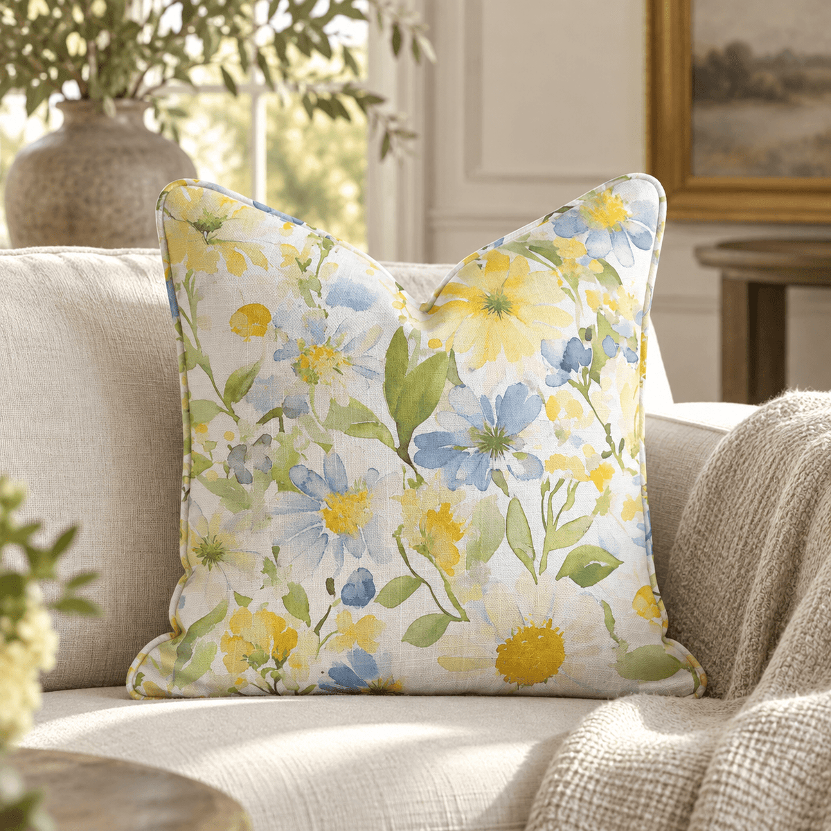 Wildflower Whimsy Throw Pillow - Lemon Park