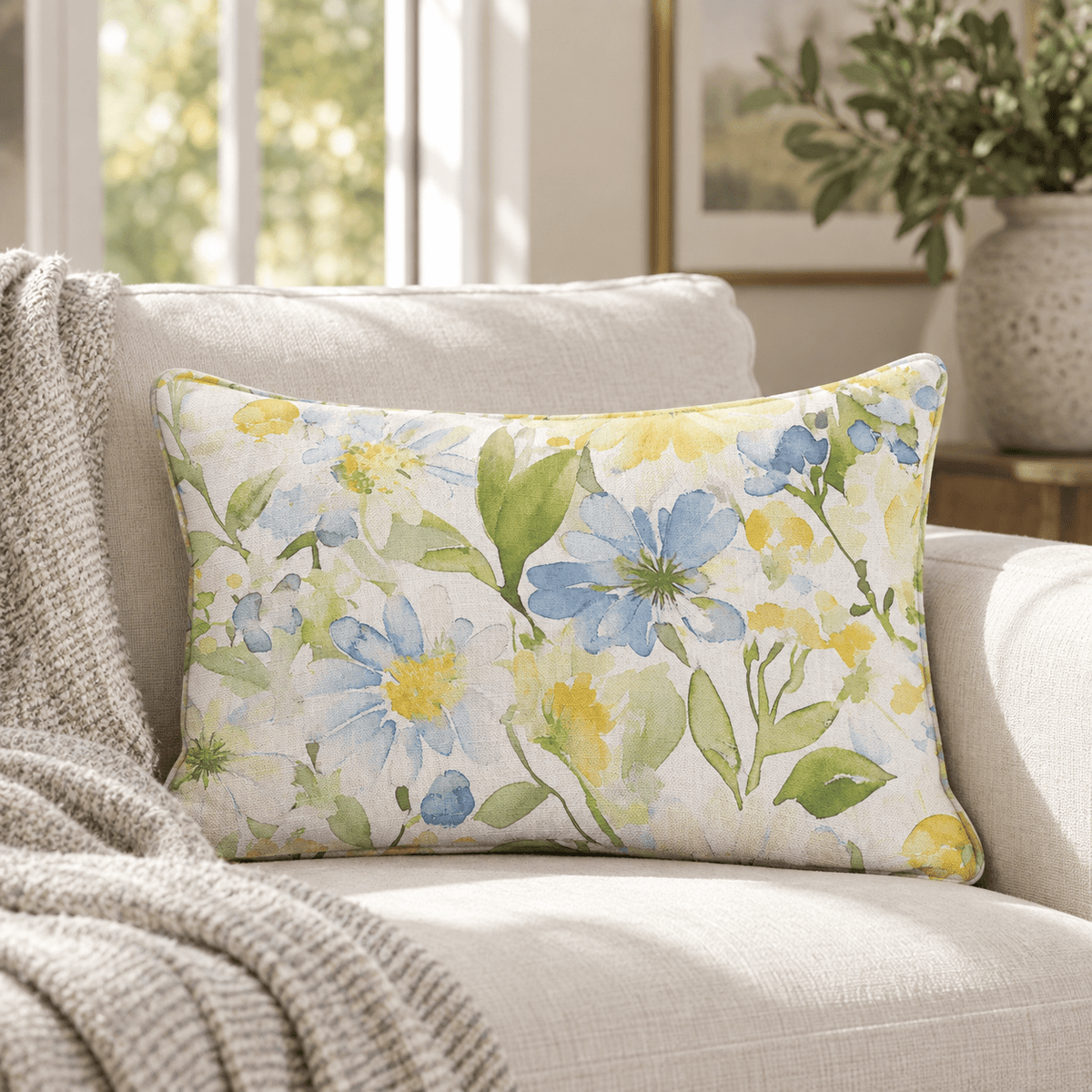 Wildflower Whimsy Throw Pillow - Lemon Park