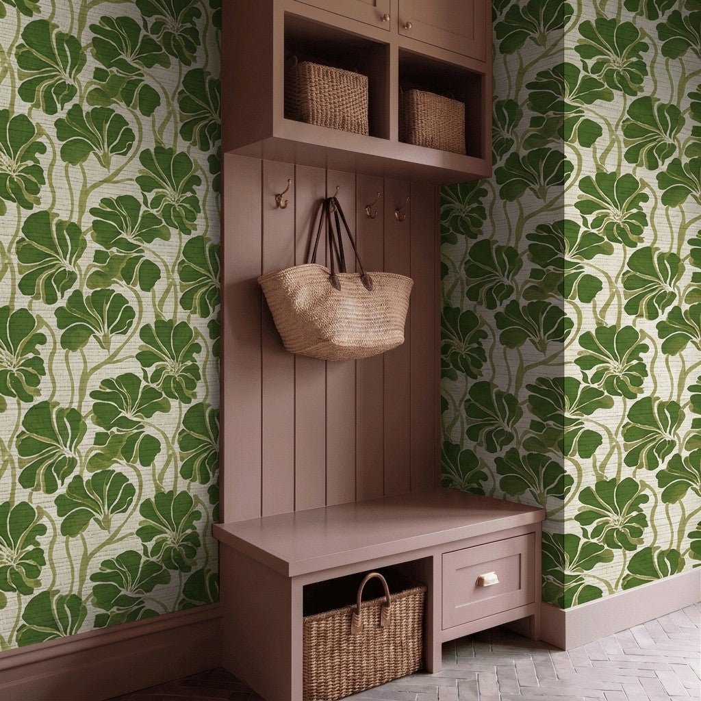 Wildflowers of Tuscany Faux Grasscloth Wallpaper - Painted Paper
