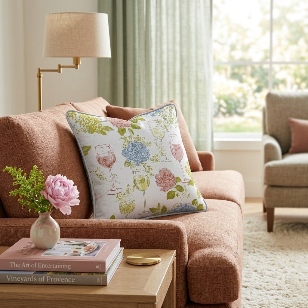 Wine Floral Throw Pillow - Benton Lane Home - Hillcroft Home