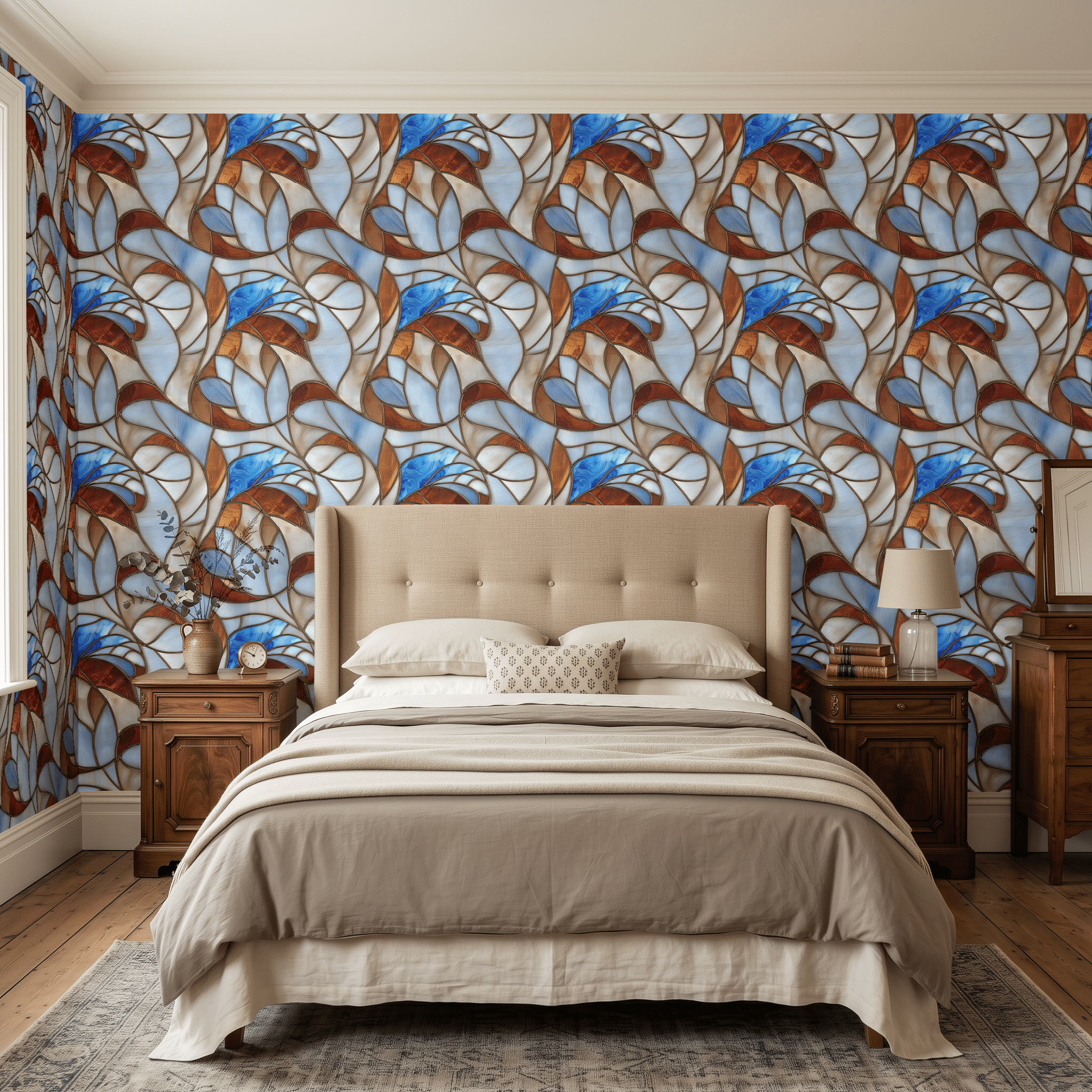 Wing Veil Pattern Wallpaper - Benton Lane Home - Painted Paper