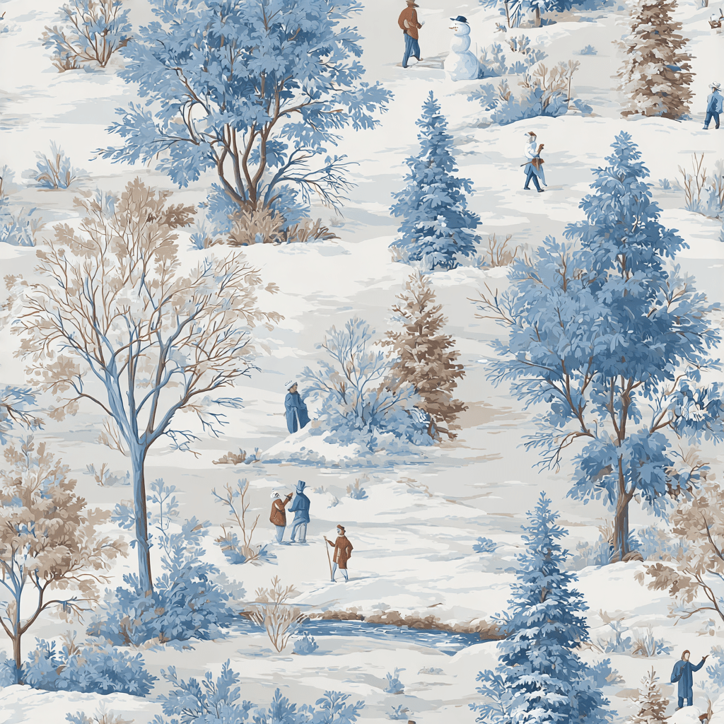 Winter Stroll Wallpaper - Benton Lane Home - Painted Paper