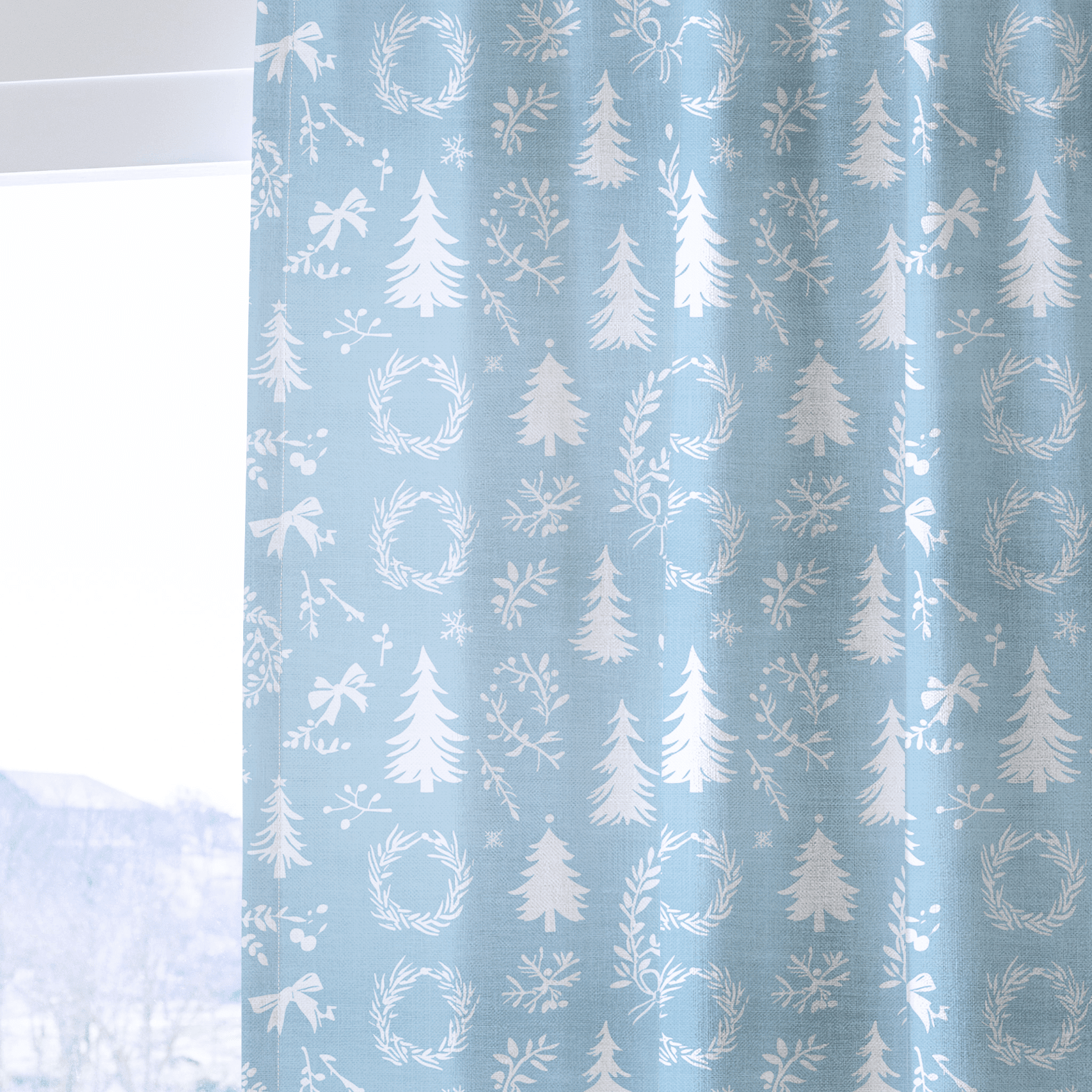 Winter Wreath - Drapery - Benton Lane Home - Lemon Park