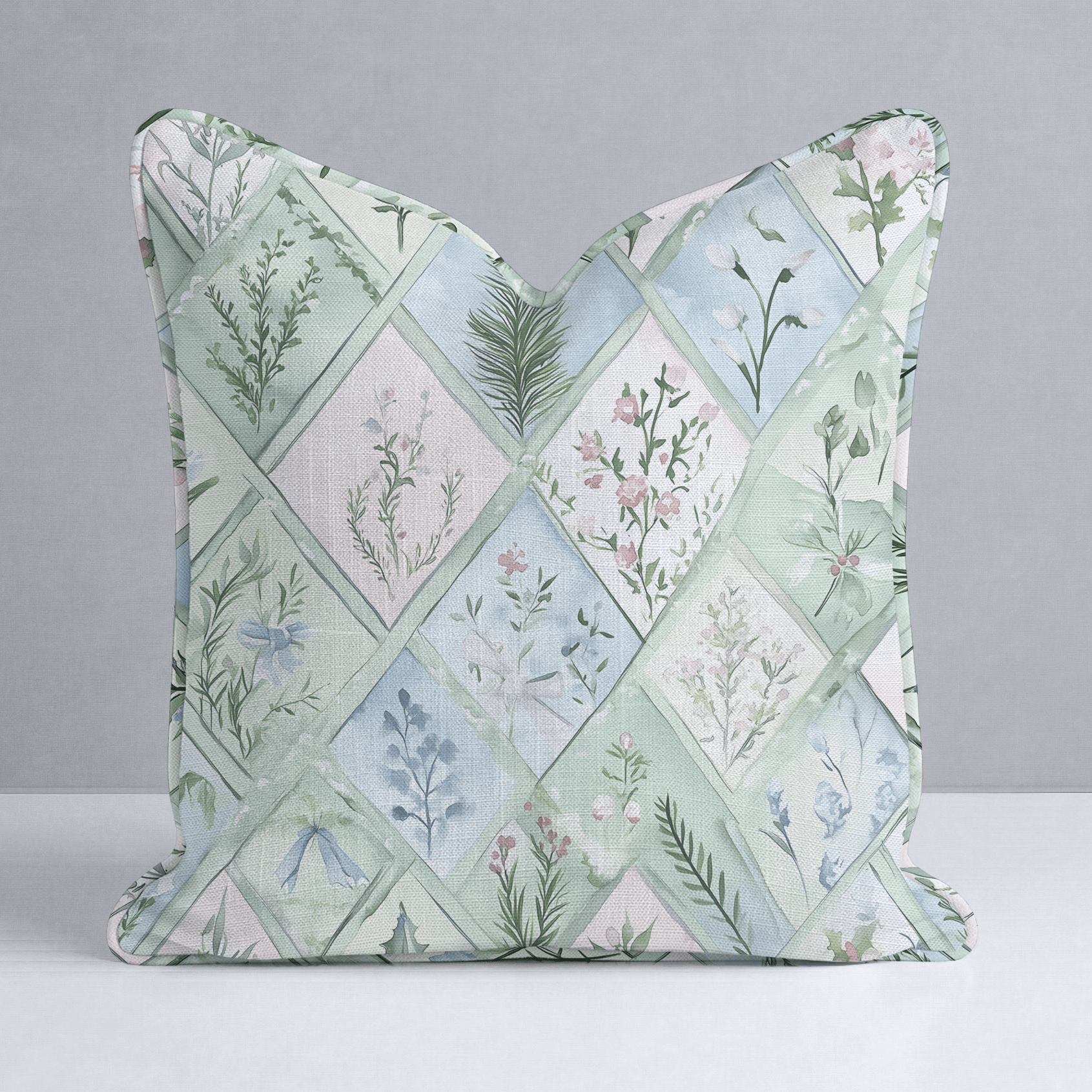 Winter's Patchwork Throw Pillow - Lemon Park