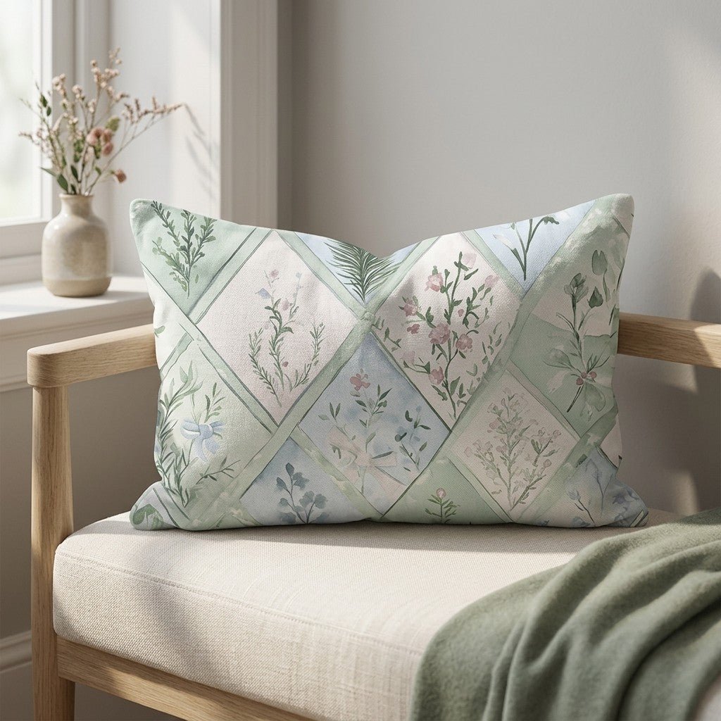 Winter's Patchwork Throw Pillow - Benton Lane Home - Lemon Park