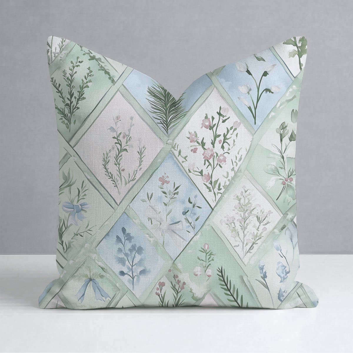 Winter's Patchwork Throw Pillow - Lemon Park