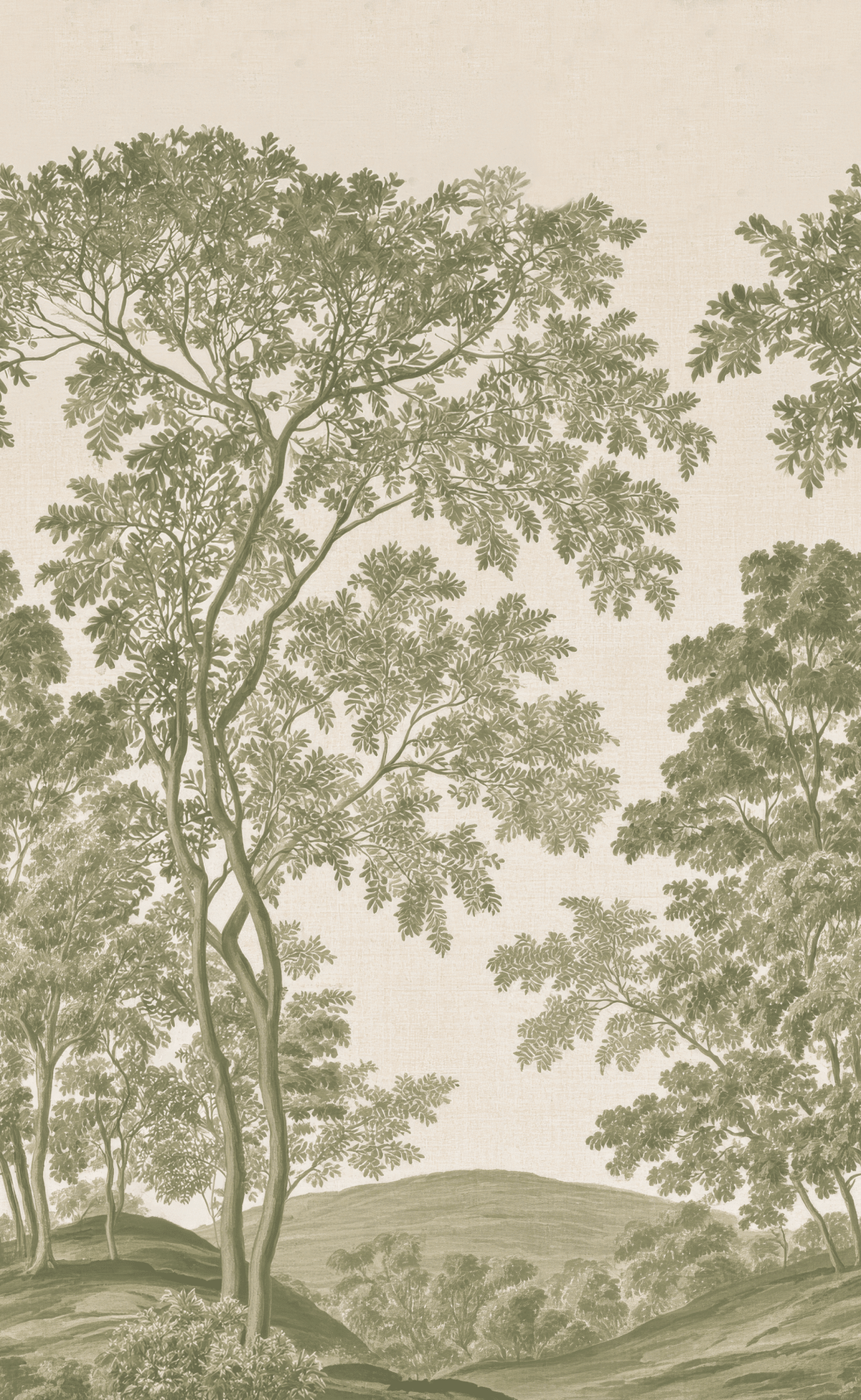 Wooded Forest - Wall Mural - Painted Paper