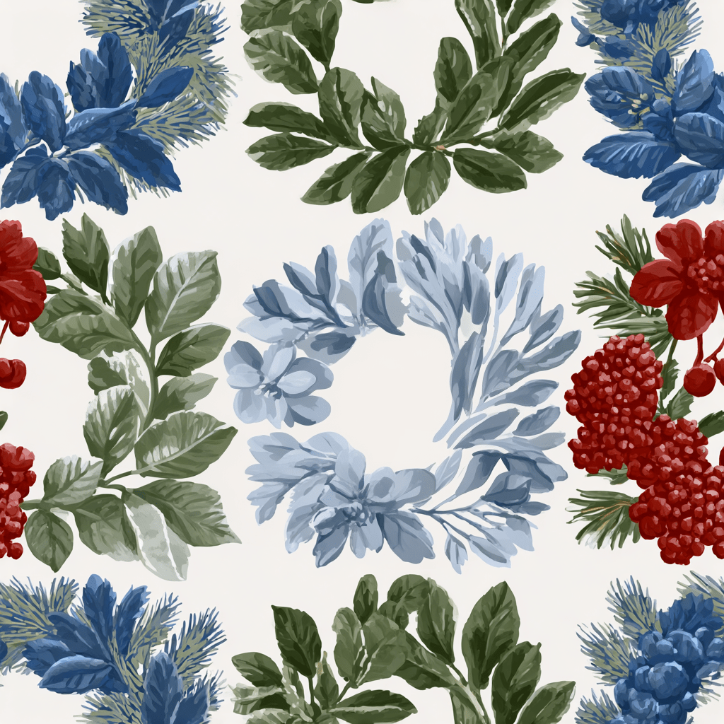 Wreath & Wonder Wallpaper - Benton Lane Home - Painted Paper