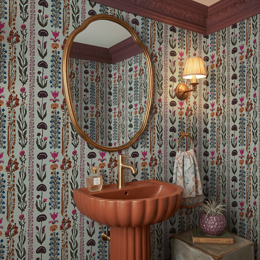 Wren & Rose - Mint Wallpaper - Benton Lane Home - Benton Lane