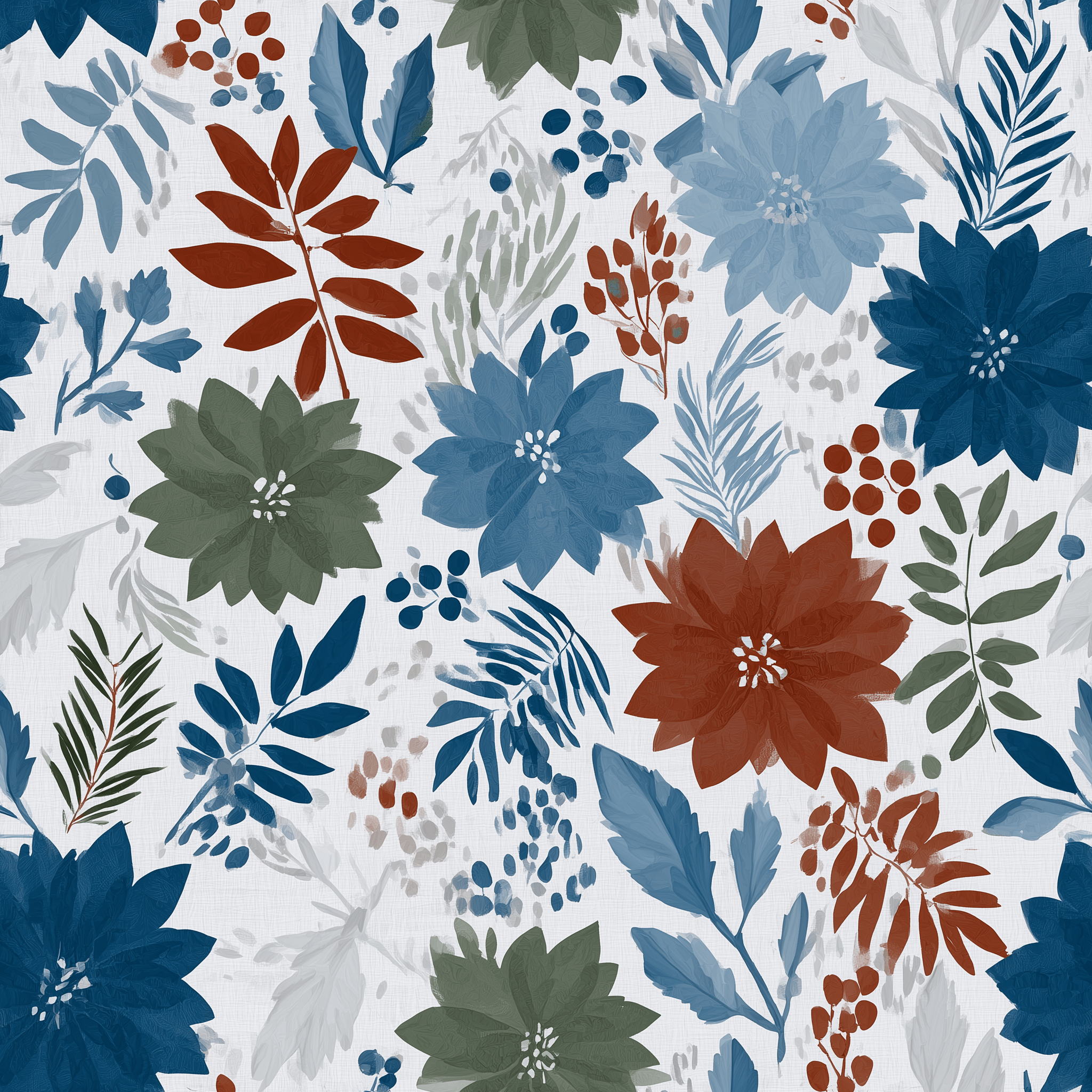 Yuletide Blooms Wallpaper - Benton Lane Home - Painted Paper