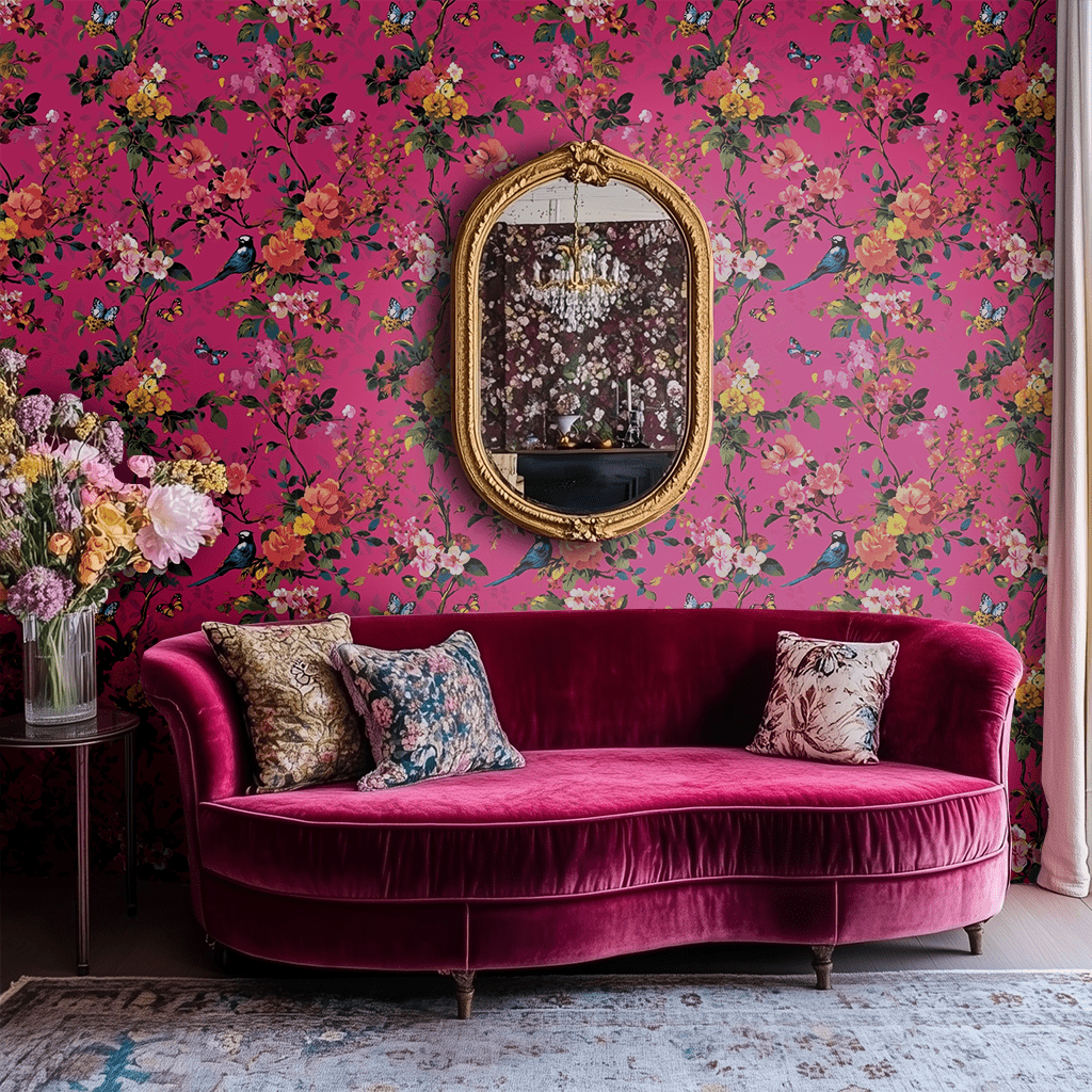 Zinnia Wallpaper - Benton Lane Home - Painted Paper