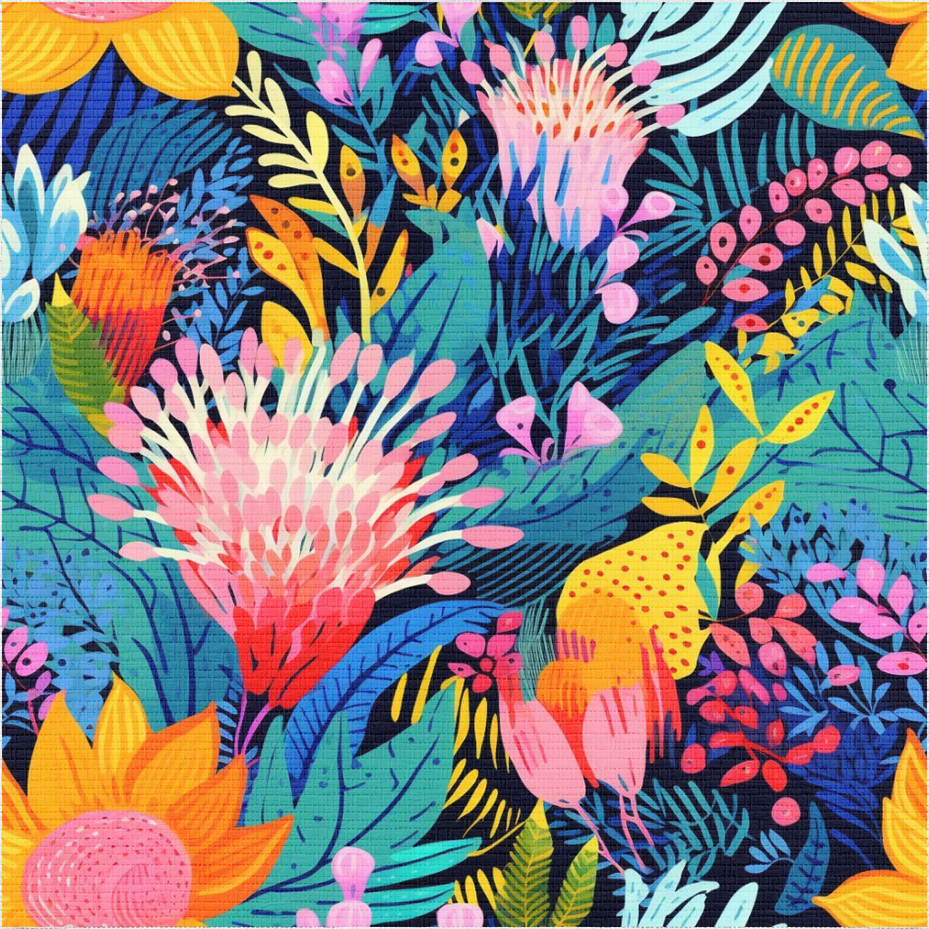 Zuri Floral Faux Grasscloth Wallpaper - Benton Lane Home - Painted Paper