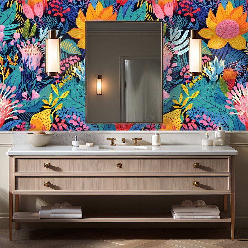 Zuri Floral Wallpaper - Benton Lane Home - Painted Paper